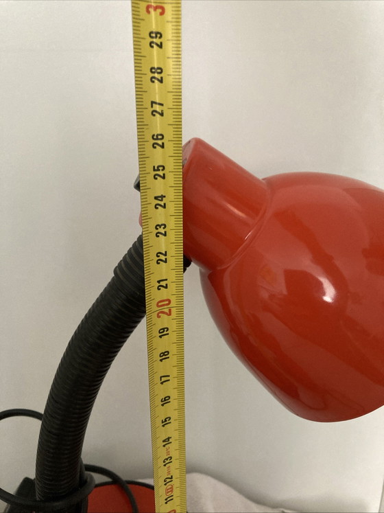 Image 1 of Vintage 80s red bedside lamp and 2 wall lights set, made in Italy