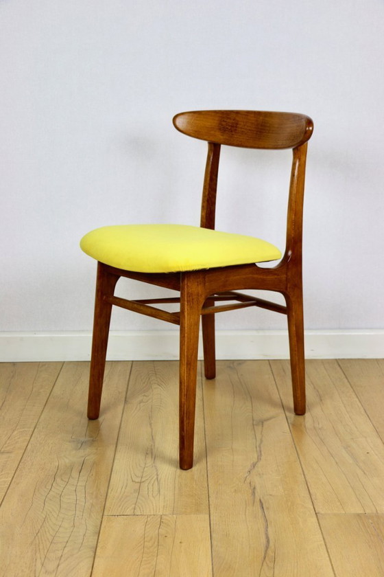 Image 1 of Sedie gialle vintage di Hałas, anni '70, set da 4