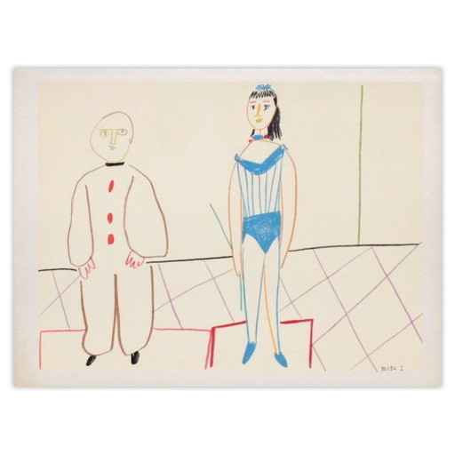 Pablo Picasso Lithograph Comédie Humaine : 30.1.54. I – lithos zeefdrukken, Paper (photo 2 of 5)