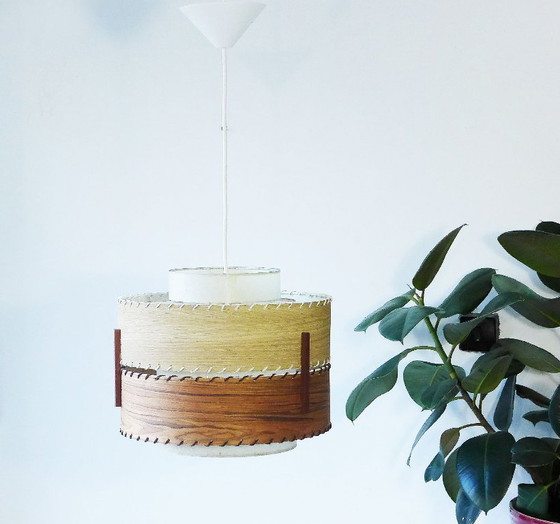 Image 1 of Lampada da soffitto vintage, anni '50, '60, '70, lampada a due livelli in stile metà secolo, USA