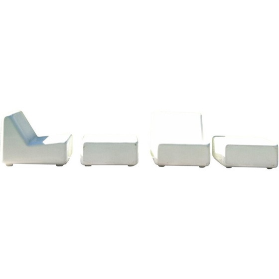 Image 1 of White exterior dining set in fiberglass and resin - 1970s