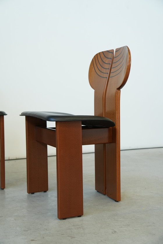 Image 1 of Afra & Tobia Scarpa ‘Africa’ Dining Chair – Walnut & Leather, 1975
