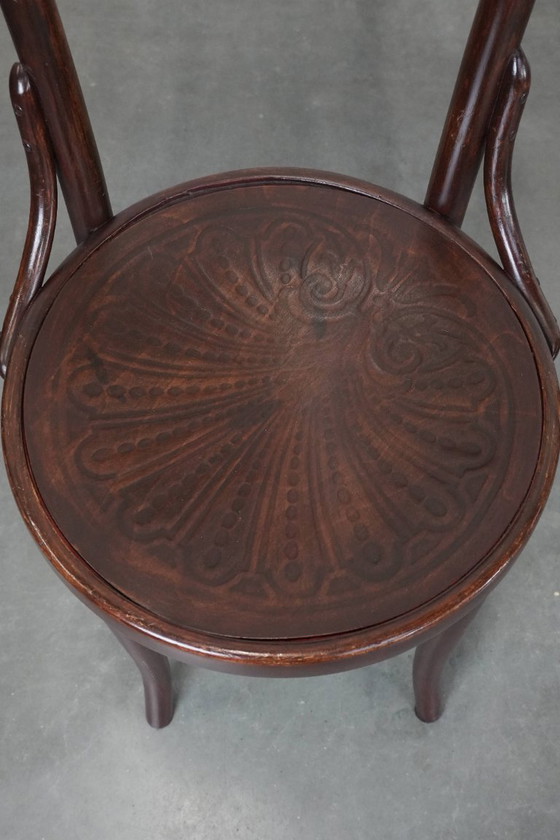 Image 1 of 5 sedie da bistrot Cosmos in legno vintage con splendida intaglio