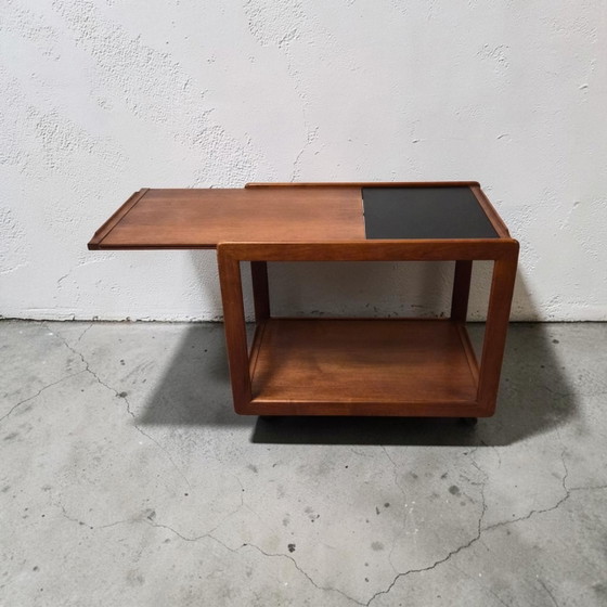 Chariot de bar en teck extensible, style milieu du XXe siècle, Danemark, années 1960 – Sika Mobler, Dessertes (photo 5 of 9)