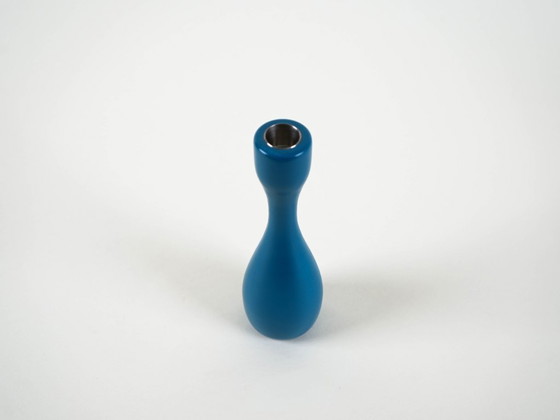 Image 1 of Blauwe kandelaar, Deens ontwerp, jaren 70, gemaakt in Denemarken.