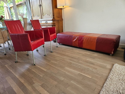 Puf Roche Bobois 4 tonos de rojo