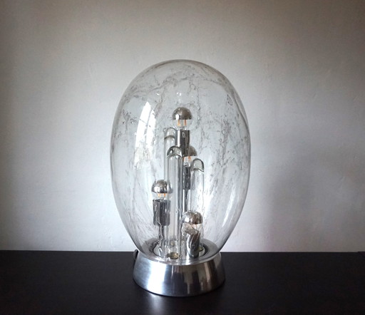 Lámpara de mesa era espacial Doria Leuchten Big Ball, años 70