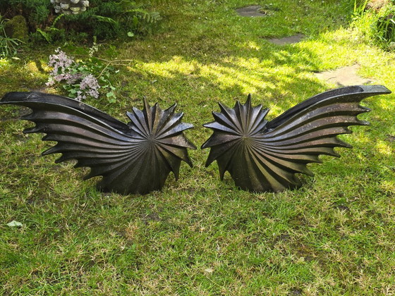 Image 1 of Set Of 2 Large Aluminum Vases, Falling Star