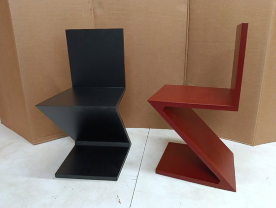 Image 1 of Sedia ALIVAR MVSEVM 514 ZIG ZAG (NUOVA, MAI USATA) Rosso Bordeaux o Nero