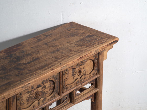 Consolle antica in pino con due cassetti – Cina, circa 1930 – Console (photo 13 of 40)