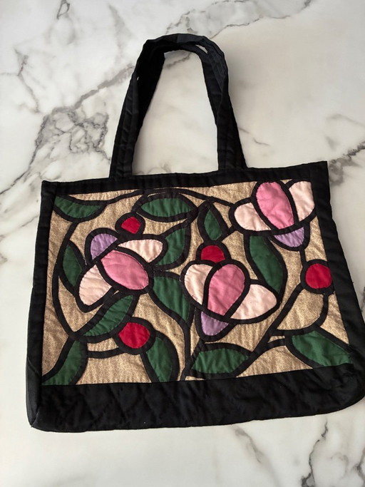Bolso vintage de algodón con retazos