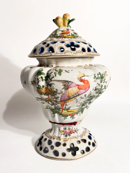 1920s Hand-painted French Porcelain Perfume Burner Vase – decoratieve objecten