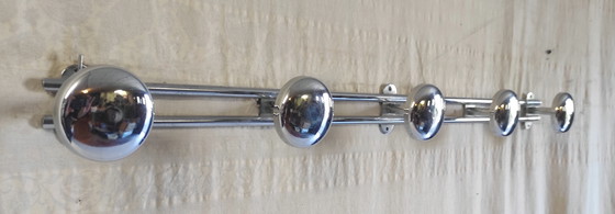 Image 1 of Vintage wall-mounted coat rack in chromed metal - mid-20th century