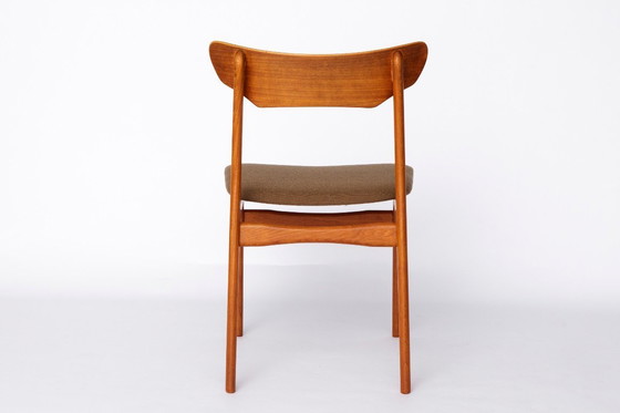 Image 1 of Set of 8 Schiønning & Elgaard Chairs – 1960s Danish Design for HS Møbler, Teak Dining Chairs, Green Upholstery, Restored