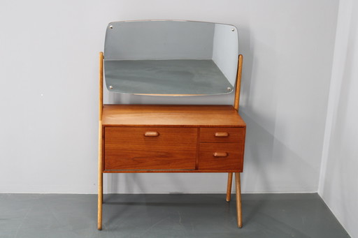 1960s Danish Teak Cabinet with Mirror