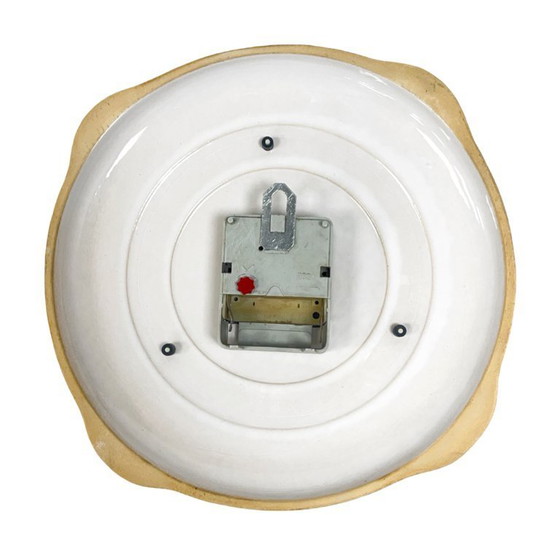 Image 1 of Reloj de pared de cerámica Meister-Quarz - Pintado a mano, motivos florales, Alemania, años 70/80