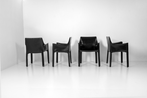 4x Cab 413 Chairs by Mario Bellini for Cassina