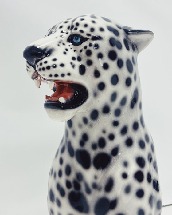 Weißer Keramik Leopard – CERAMICHE BOXER, Dekorative Objekte (photo 5 of 6)