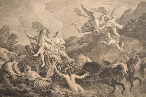 Grabado del siglo XVIII tardío según Charles De La Fosse, de Louis-Simon Lempereur, El Rapto de Proserpina (photo 3 of 11)