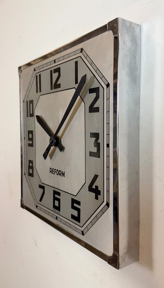 Image 1 of Vintage Swiss Square Wall Clock from Reform, 1950s
