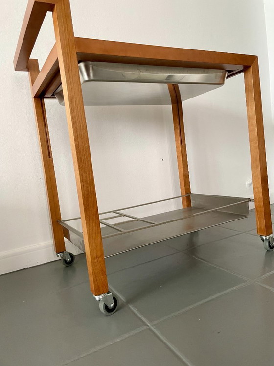 Image 1 of Chariot de bar vintage au design scandinave avec glacière intégrée en métal