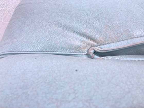 Image 1 of Postmoderne fauteuil met voetenbankje van Nicoletti Salotti jaren 80 ontwerp