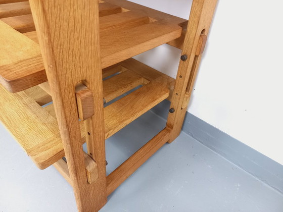 Image 1 of Guillerme et Chambron vintage solid oak open storage unit from the 60s