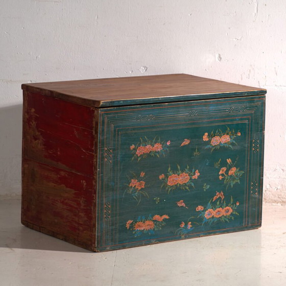 Baule cinese antico in olmo laccato verde – Cina, circa 1900 – Armadi contenitori (photo 7 of 40)