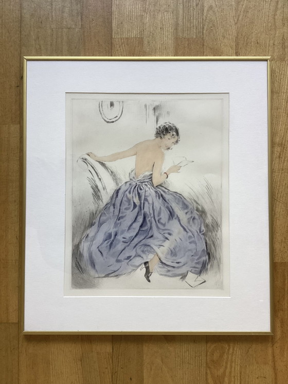 Image 1 of Art Deco - Letter reading young woman - color set