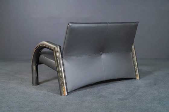 Klöber Leather Sofa Set 3-Seater, 2-Seater and Armchair – Seating area, Metal (photo 7 of 9)