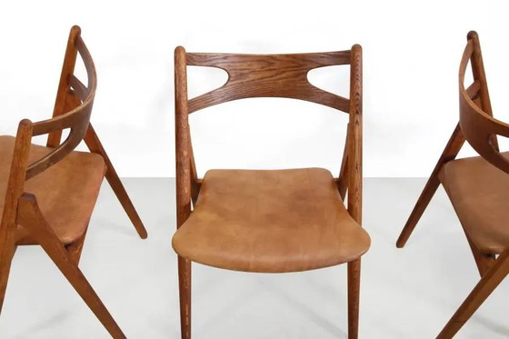 Satz von 4 Eichenholzstühlen, Modell Hans Wegner Sawbuck CH29, hergestellt von Carl Hansen and Son (photo 4 of 7)