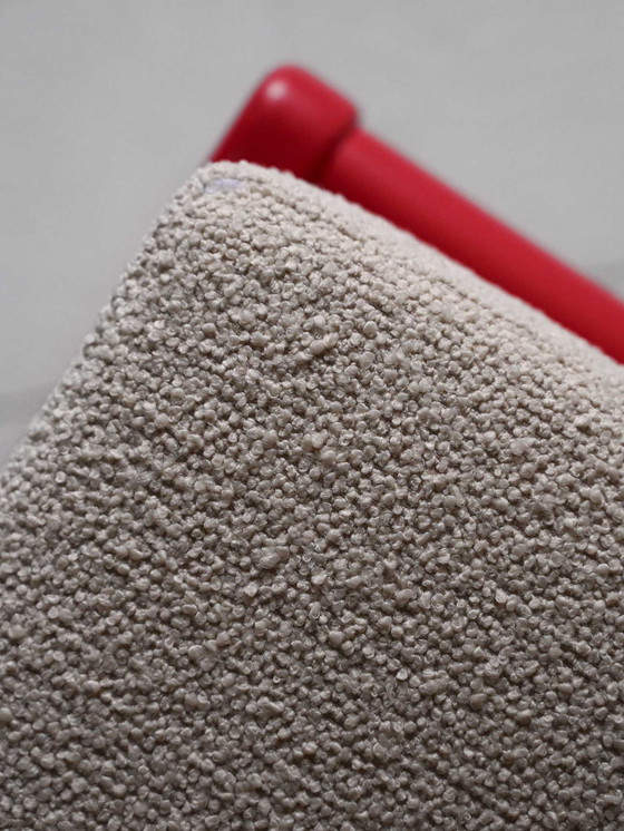 Image 1 of Paire de chaises longues scandinaves vintage, rouge cerise