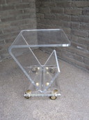 Charles Hollis Jones side table, acrylic glass, with magazine holder, Italy, 1970s.