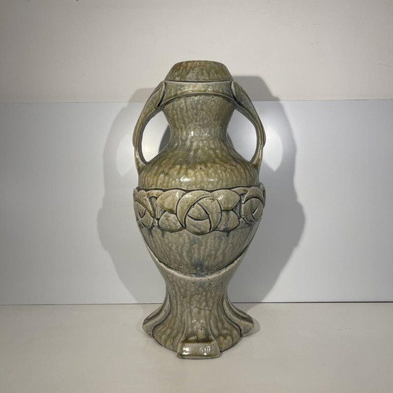 Jugendstil glasierte Steingut Vase von Helman, 1900 – Vasen, Ceramic, Art Nouveau (photo 8 of 12)