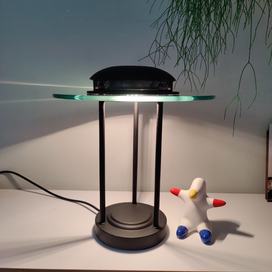 Lampada da tavolo vintage postmoderna a forma di UFO | Mors International Deventer | Stile Memphis, anni '80 (photo 4 of 14)