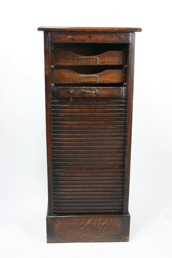 Image 1 of Mobile schedario antico in rovere, 50x40x114 cm.