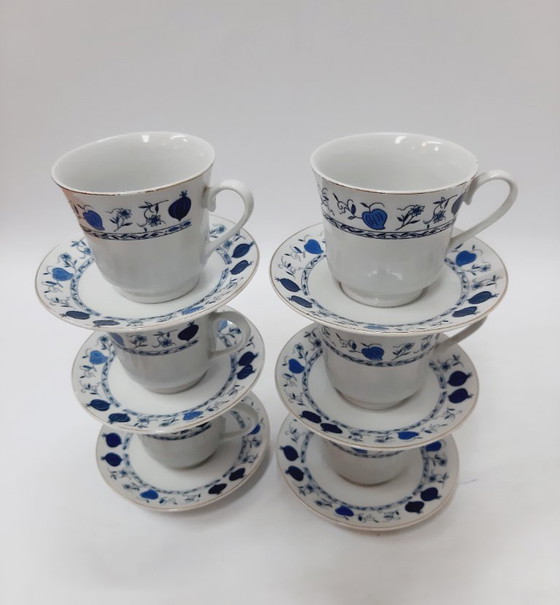 Image 1 of Vintage Espresso Coffee Cups & Saucers, Set of 6
