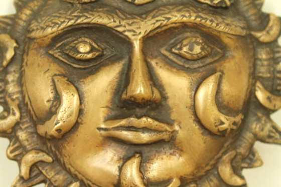 Placca murale Surya Dio del Sole – Handmade India – Ottone – Decorazioni murali, Rame (photo 6 of 9)