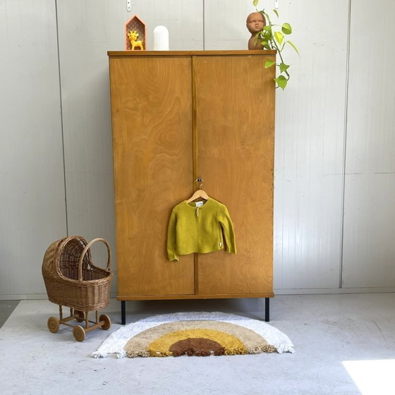 Image 1 of 2-door vintage 1950s/60s wardrobe kids' room sleek model