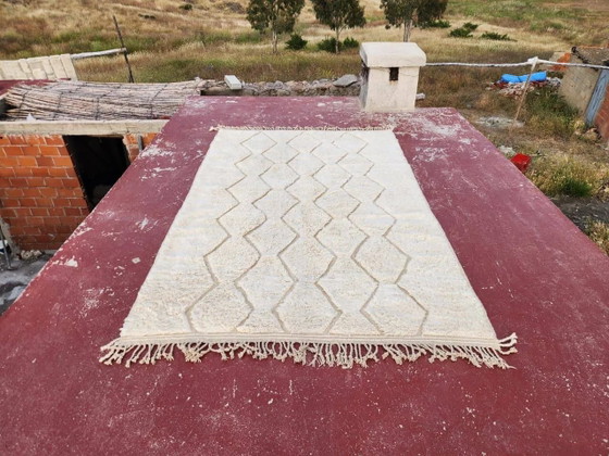 Beni Ouarain rug 300x200 cm – Natural cream wool – Diamond pattern in tone – Rugs & carpets, Cotton (photo 14 of 14)
