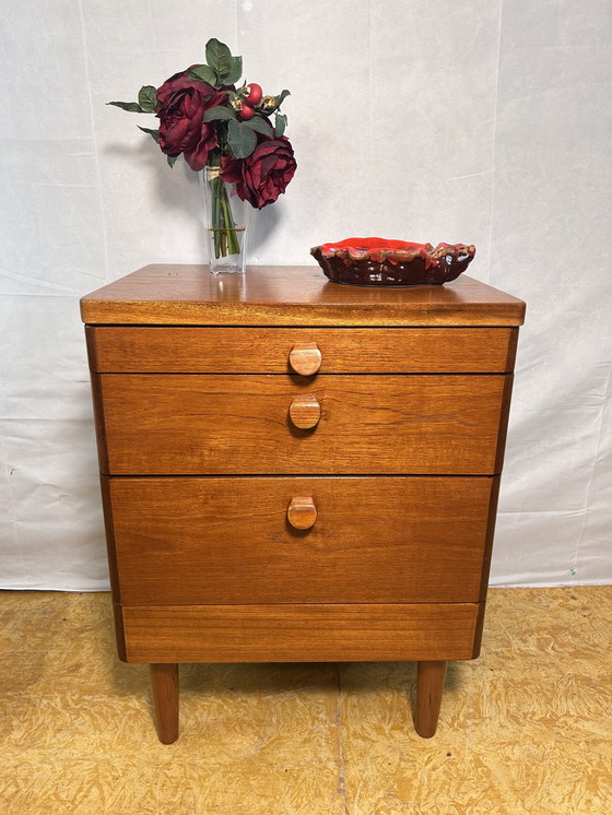 Image 1 of Mid-Century Retro Vintage Teak Small Cabinet by Stag – 1970 Versatile | Compact | Classic British Design