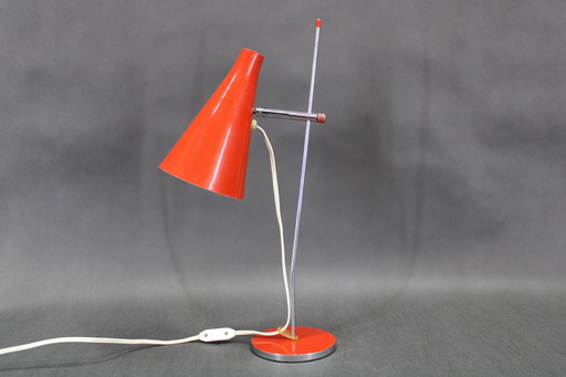 1960s Josef Hurka Red Table Lamp for Lidokov, Czechoslovakia