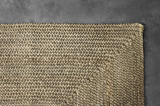 Image 1 of Vintage Indiaas bruin platgeweven jute tapijt, jaren 70