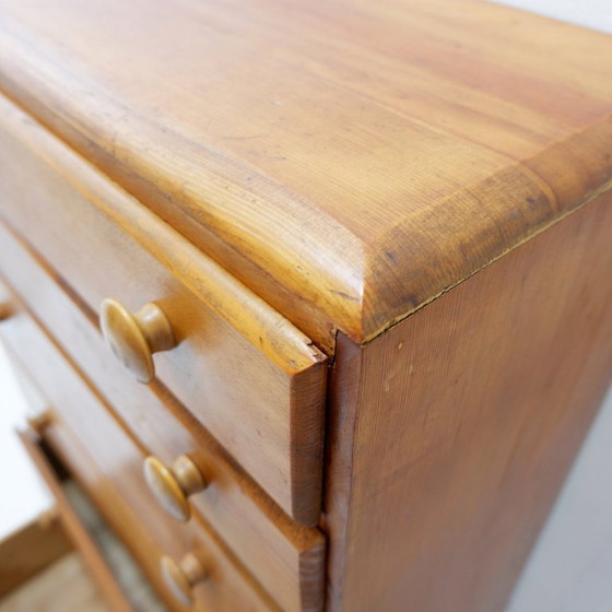 Image 1 of Vintage ladekast met 6 laden van massief grenenhout - jaren 70