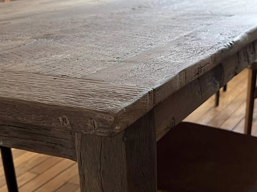 Grote Provençaalse boerderijtafel in massief eiken - 300 x 100 cm