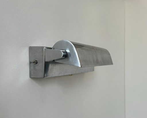 Vintage wall lamp, chrome-plated metal, modernist, France, 1940