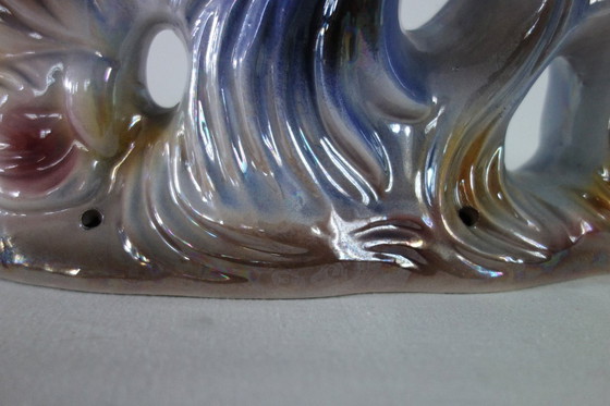 Image 1 of Italian ceramic sculpture of two peacocks, 1960s