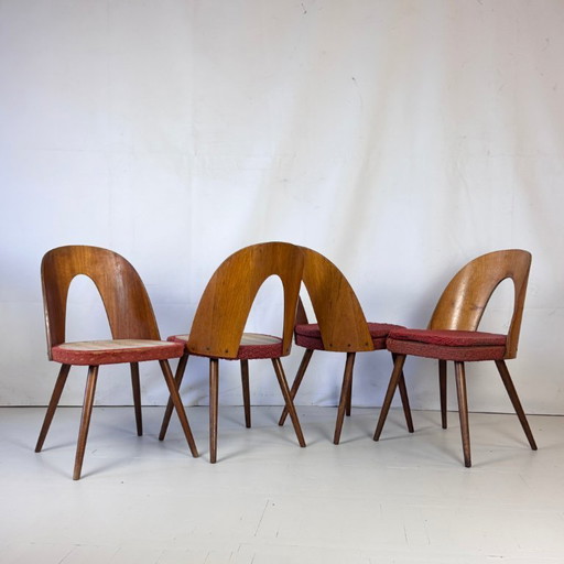 Set of 4 Antonín Šuman Dining Chairs for Tatra Nábytok, 1960s — Vintage Czechoslovakian Design (Needs Refurbishment)