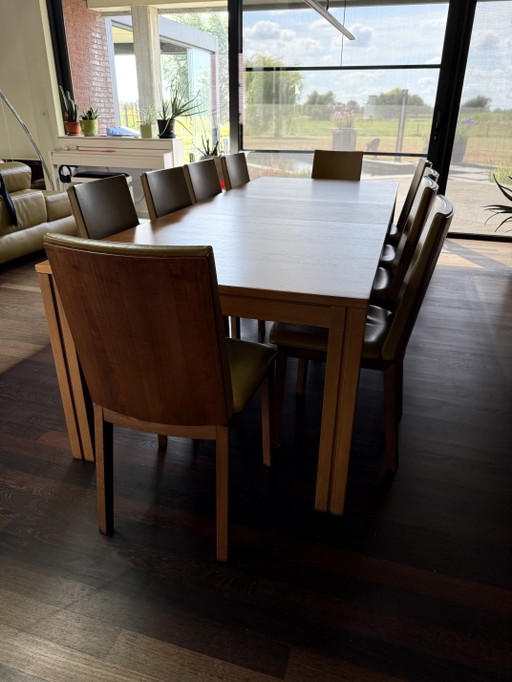 Skovby extendable table and 12 chairs