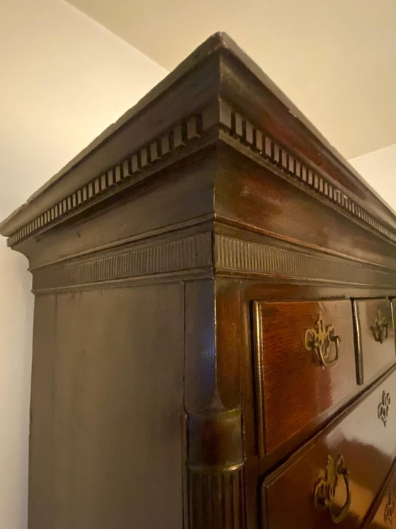 Characterful antique English chest of drawers 18th century, handwerk 18de eeuw, Wood, Brown (photo 5 of 7)